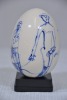 Erotic Figurine - Ceramic Egg decorated with erotic painted figures, H 10cm. - 4