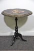 Furniture - Victorian tilt top table. Paper Mache hand painted with mother of pearl inlaid, 62 x 50cm - 3