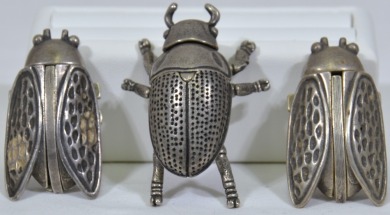 Jewellery - Metal puzzle insects x3