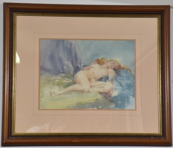 Art - Barclay Hodge, Nude, Water colour, 66 x 56cm