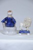 Figurine x2 - Staffordshire figural inkwell merchant / sailor and miniature poodle figurine. Minor restoration to dog. - 2