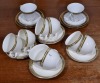 Fine China x 2 - 1 x 8 Royal Doulton cups and saucers and 1 x 2 Noritake trio (cup, saucer and plate)