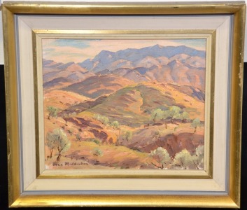 Art - Max Middleton, Parachilna Gorge, Oil on board. approx. 29 x 39cm (including frame 41 x 47 cm).