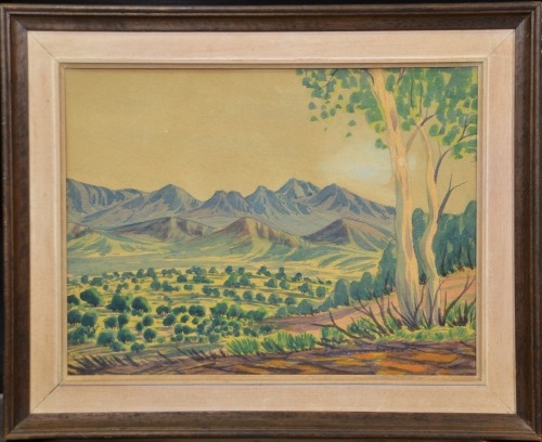 Art - Edwin Pareroultja, Australian outback watercolour, 45 x 36 cm