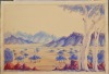 Art - Maurice Namatjira, Hermansburg school landscape watercolour on paper, 39 x 27 cm, Minor wear