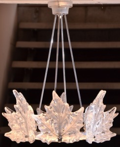 Lighting - Rene Lalique (signed, France) Champs Elysees Chandelier, original fitting from the Hardy Bros jewellery store Queen Street.