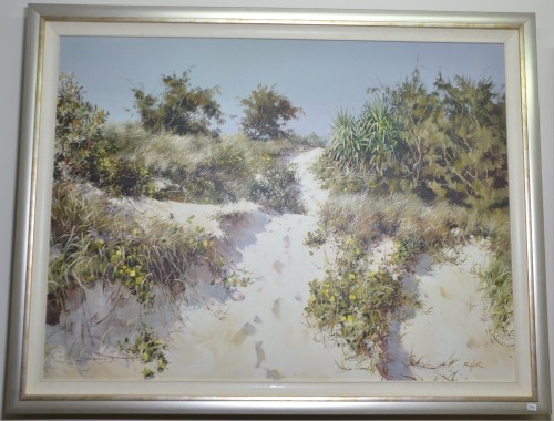 Art - R. Hall, Beach trial through the dunes, Print on canvas, 92 x 116cm.