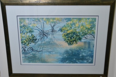 Art - Penelope Gilbert MP, Boondall Wetlands, Water Colour, 108 x 76cm.