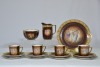 Fine China - Tea Set - Carlsbad Czechoslovakia Transfer printed gilt with neo-classical pictures 15 pieces total