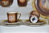 Fine China - Tea Set - Carlsbad Czechoslovakia Transfer printed gilt with neo-classical pictures 15 pieces total - 2