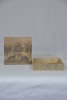 Box - carved stone box with leopards, 13 x 13 cm - 3