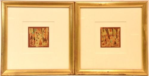 Art x 2 - Anneke Silver, "Ikon with Anthills #1" and "Icon with Anthills #2" Pair of contemporary paintings, paint and gilt