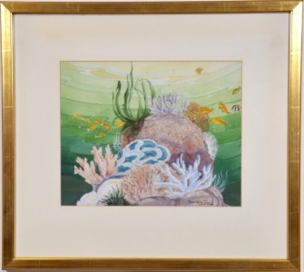 Art - Hope Kelly Jones, Tropical coral fish, water colour, 49cm x 44 cm