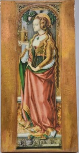 Religious Art - Crivelli, Renaissance Woman, Print on Canvas, 40 x 20cm.