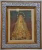 Religious Art - Original painting of an Angel hand painted on tin with timber and silver frame, 34 x 29cm. - 2