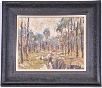 Art - Stewart Free, Landscape, Oil on canvas 1991, 34 x 30 cm