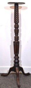 Furniture - Torchere / plant stand, gothic style turned carved wood, H 143cm