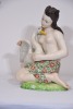 Religious Artifact - Hand painted figurine Leda and Swan, Italy to Base, 40cm - 2