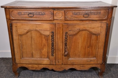 Furniture - French Walnut buffet with paperwork, 98 cm x 120 cm x 62 cm