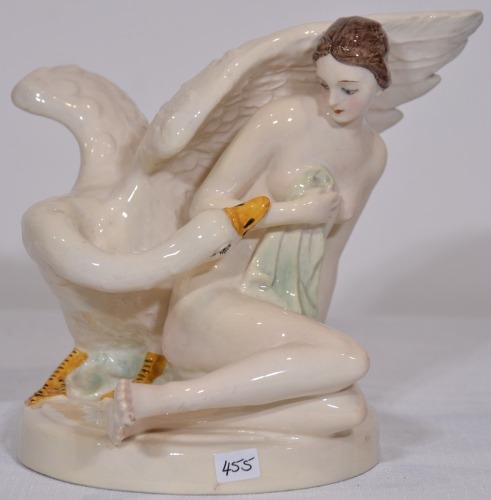 Religious Artifact - Figurine Leda and Swan, Italy to base, 21 cm