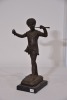 Art - Fine cast bronze pan with flute signed 1915, 32 cm - 2