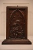 Religious Artifact - Carving mother with child, wall art, 29 x 22 cm, Worm damage - 2