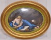 Art - Pompeo Girolamo Batoni, "St. Mary Magdalene", Hand painted enamel in oval gilt frame. 25cm.