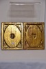 Religious Artifact - Diptych Icon, Hand painted with Gilt highlights on timber, 28 x 18cm. - 2