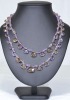 Jewellery - Citrine, ametrine and amethyst strand necklace, 27cm.