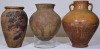 Pottery x 3 - Roman style rustic pottery vessels x 3, 32 cm