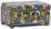 Art - Chinese cloisonne trinket box carved in flowers, 15 x 9 x 8