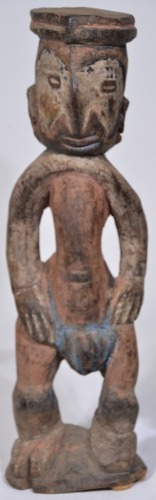 Art - Tribal wood carved statue collected in the 1950s from Papua New Guinea. 42 cm. As found, damage as pictured.