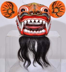 Oriental - Balinese mask dragon with hinged jaw and beard.