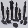 Religious Items - Nativity ebony carved 12 piece set.