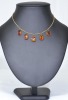 Jewellery - 9ct gold necklace (tested) with 5 topaz stones, 8.3grams