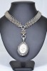 Jewellery - Silver hallmarked locket with silver mesh chain. 61grams. - 3