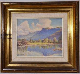 Art - M. Passmore, Landscape oil on board gilt frame. 55 cm x 50 cm