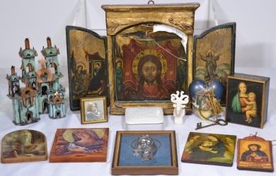 Religious Items - Large collection of religious items, icons and plaques.