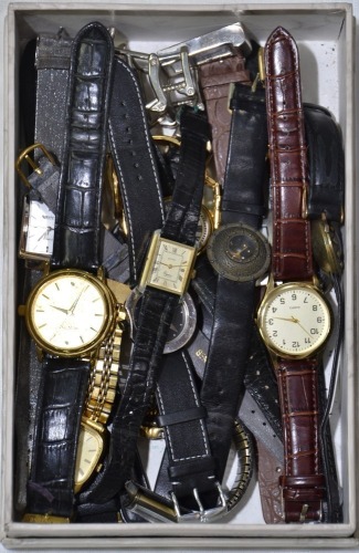 Jewellery - Box of misc. watches. 21 watches and one small armchair shaped clock.