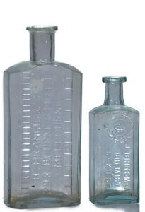 Chemist Bottles x 2 - H. Francis & Co, Melbourne and J. Brinsmead, St Kilda