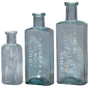 Chemist Bottles x 3 - T. P. Kelly, Cairns