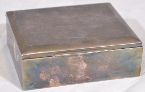 Trinket Boxes - Sterling silver marked 925 wood lined trinket box. 272 grams total including wood.