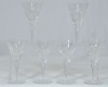 Antiques - Cut glass. Sherry glasses. 11cm. One with minor chip.
