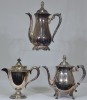 Antiques x 3 - Silver plate coffee pots.