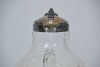 Antiques - Cut glass claret jug with a silver fitted lid. 18cm. - 3