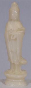Asian Artifact - Figurine. White jade carving of oriental lady. H 34 cm. Minor damage to edges.