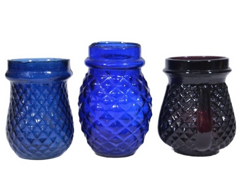 Victorian Fairy Lights x3 - Two Cobalt Blue, One deep Amethyst