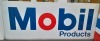 Plastic Sign - Two-panelled Mobil Products sign, first panel is 122 cm x 3 metres, second panel is 122 cm x 120 cm