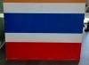 Plastic Sign - Two-panelled Mobil Products sign, first panel is 122 cm x 3 metres, second panel is 122 cm x 120 cm - 2