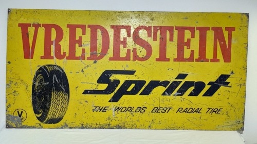 Tin sign - Vredstein Sprint the World's Best Radial Tire, 60 cm x 122 cm